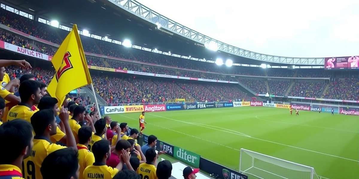 FIFA 23: Indian Super League Edition Kerala Blasters Match FIFA 23: Indian Super League Edition Kerala Blasters FC home match with yellow army supporters and FIFA 23: Indian Super League Edition watermark